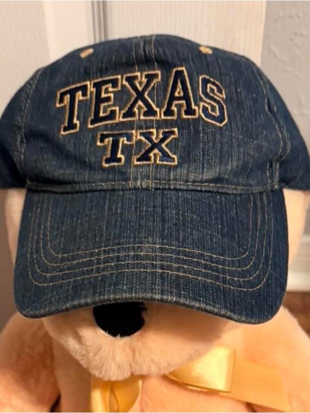 Texas TX Embroidered Denim Cap - Blue